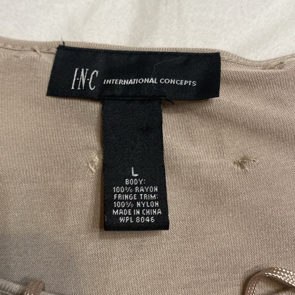 INC Tan Fringe Fashion Sweater - Picture 3 of 4